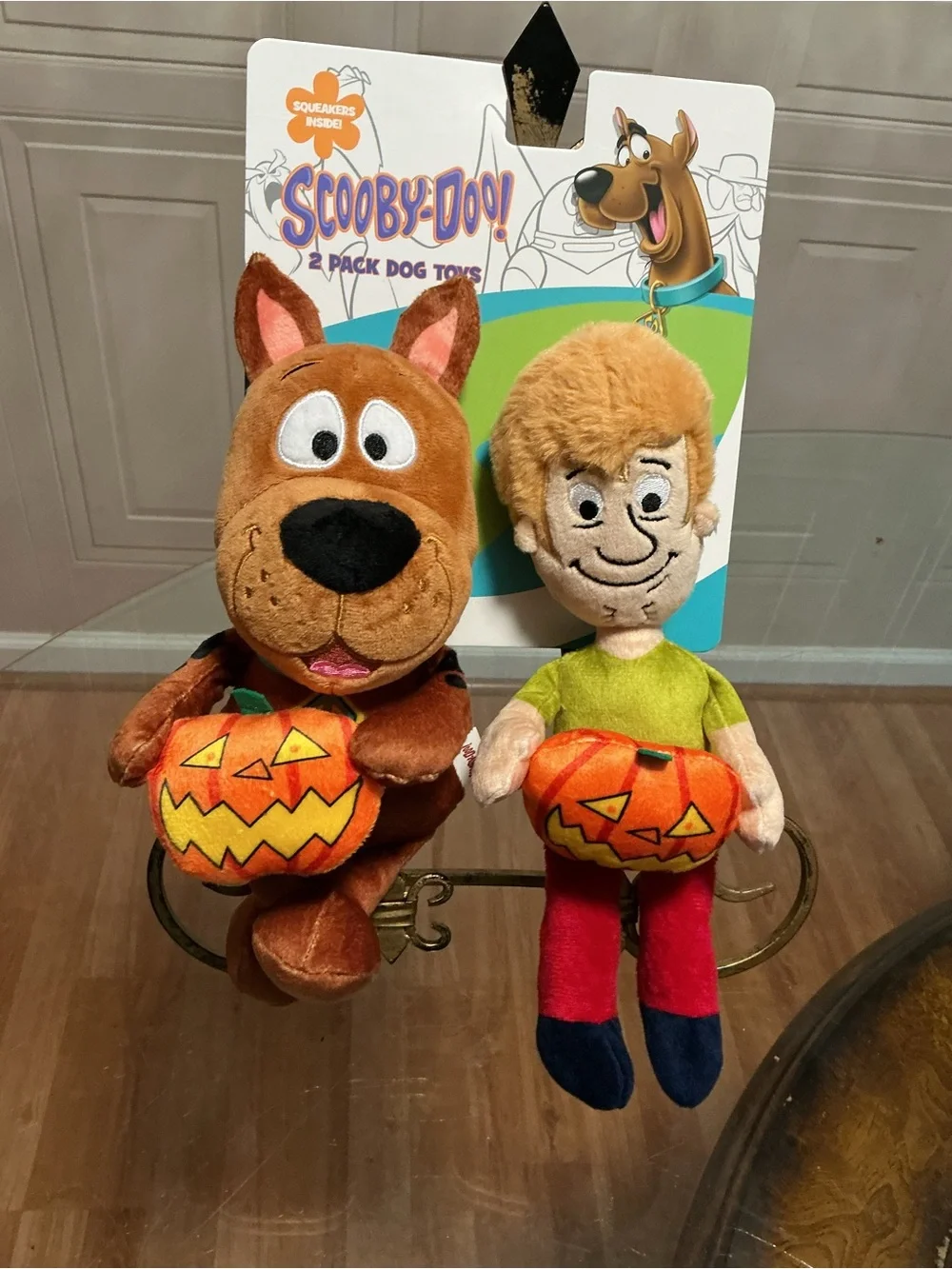 Brand New Set Of 2 Scooby Doo 10”& Shaggy 11”Halloween  With Clinker & Squeaker